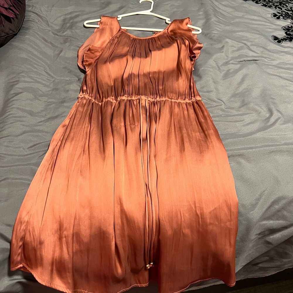 Bronze satin dress